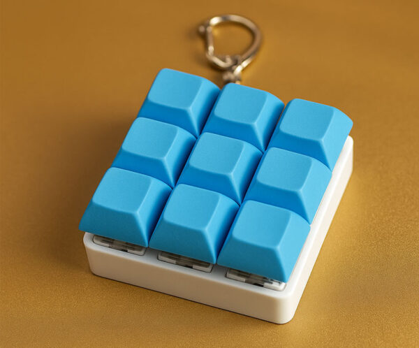 blue 9 key keyboard keychain