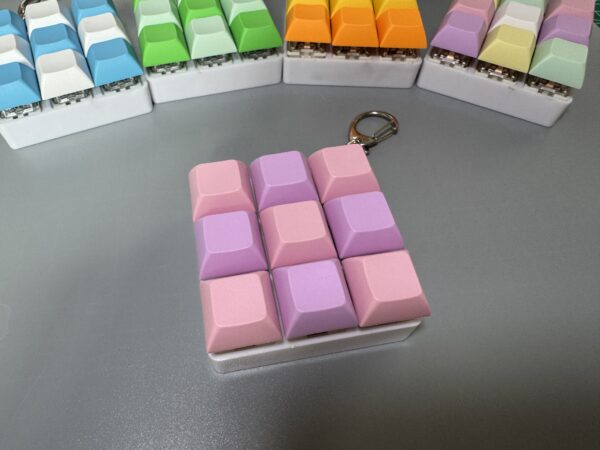 pink purple 9 key keyboard keychain