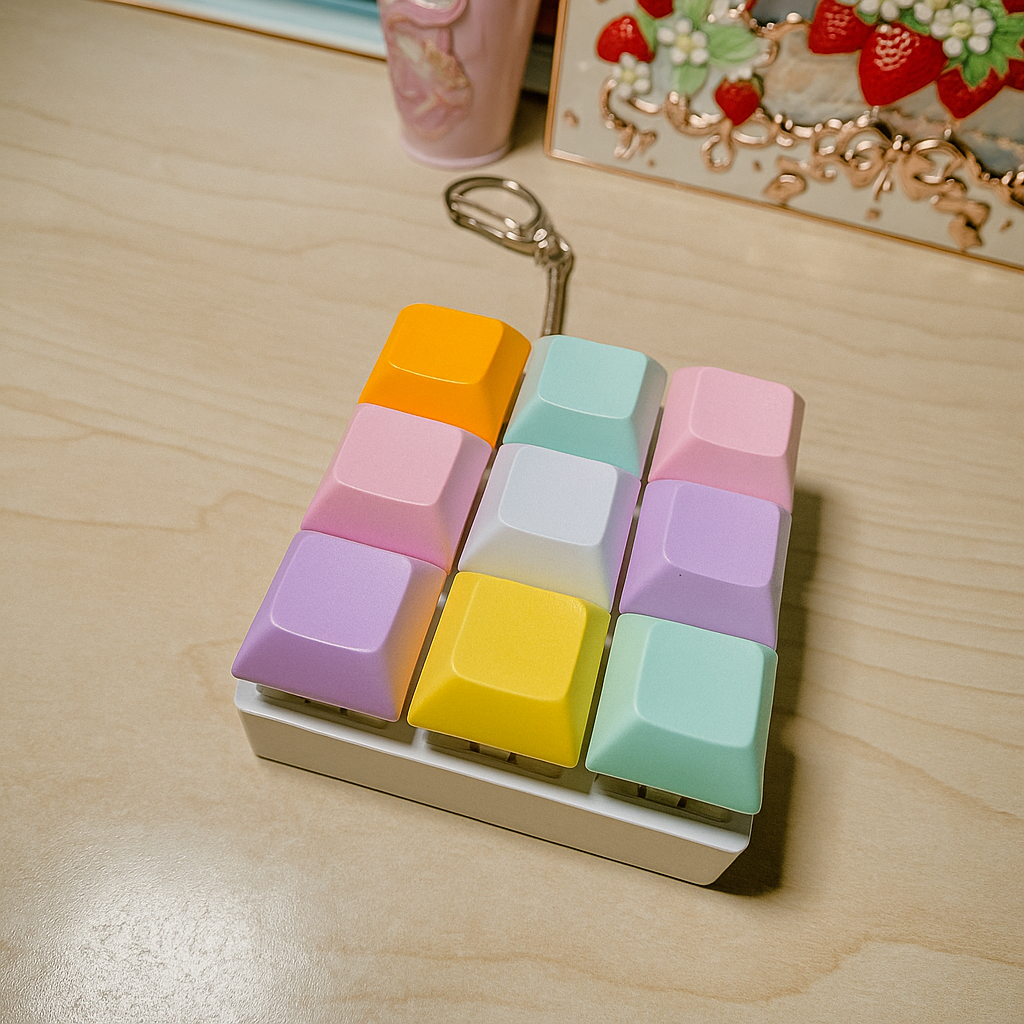 free style 9 Key Mechanical Keyboard Keychain