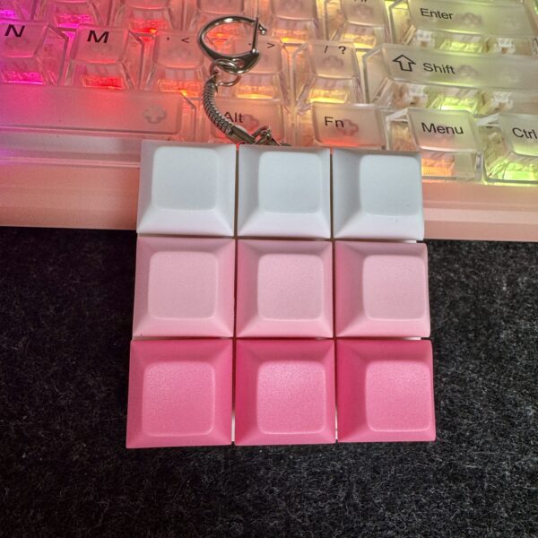 9 Key custom keyboard fidget pink white