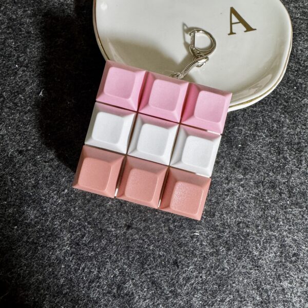 9 Key custom keyboard fidget pink brown white
