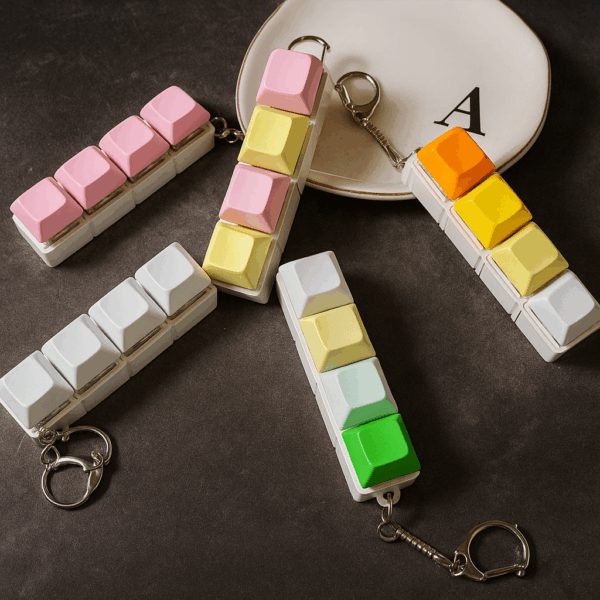 Custom 4-Key Rectangular Mechanical Keyboard Keychain