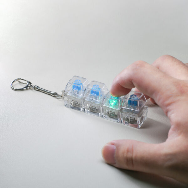 4 key keyboard fidget clicky with light