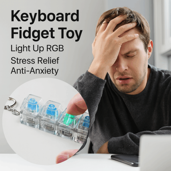 4 key keyboard fidget light up led RGB Sensory anti anxiety