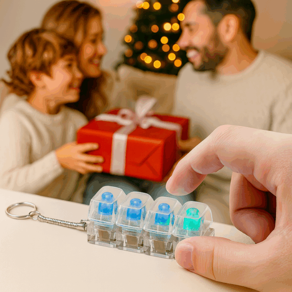 4 key keyboard fidget light up led RGB Sensory gift idea